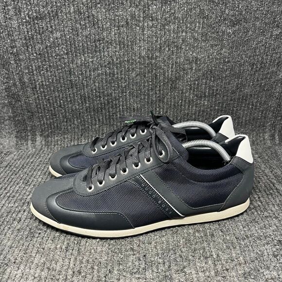 Hugo Boss Saturn Low Top Trainer Casual Shoes Navy Blue Mens 44 / US 10 - Picture 3 of 8